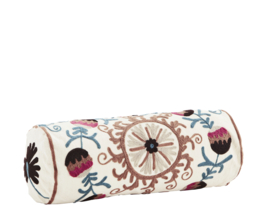 Madam Stoltz Embroidered bolster cushion "Suzani"