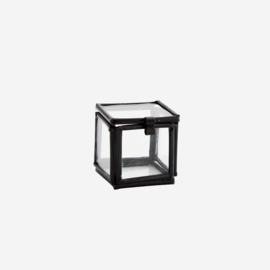 Madam Stoltz Quadratic glass box black | vierkant glasboxje zwart