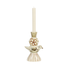 Madam Stoltz Hand-painted Candle Holder "Bird"