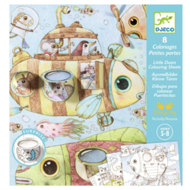 Djeco kleurplaten met deurtjes "De reis van Malo" | 5-8 jaar