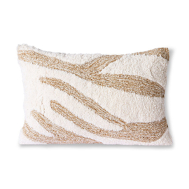 HKliving  Fluffy Cushion white/beige (35x55)
