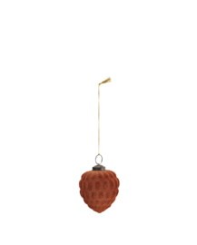 Madam Stoltz Hanging glass cone with velvet | burnt orange