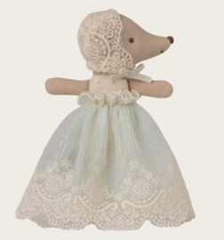 Maileg Baby mouse in gown | mint