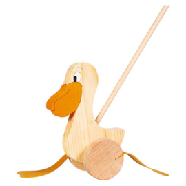 Duwdier pelikaan met waggelende voeten | blank hout
