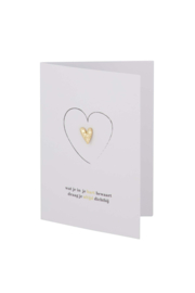 Zusss  Wenskaart met broche hartje in je "hart"