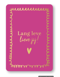 Kassaplan A6 Ansichtkaart "Lang leve lieve jij " | Roze