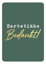 Kassaplan A6 Ansichtkaart "Hartstikke bedankt"