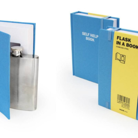 Suck UK Self Help Flask in a Book | Zelfhelp zakflacon in een boek