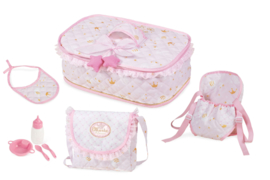 Poppen verzorging set , buiktas, tas en accessoires