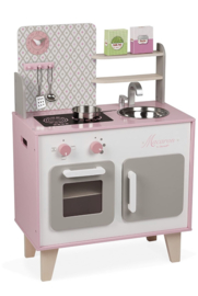 Houten speelgoed keuken roze macaron incl accessoires