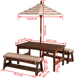 Navy Hardhouten tuinset incl kussens