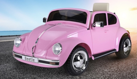 Vw Beetle roze 6v met afstandsbediening oldtimer