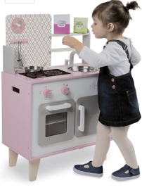 Houten speelgoed keuken roze macaron incl accessoires