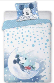 Mickey dekbed overtrek 135x100 wit blauw