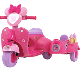 scooter 6v met zijspan roze