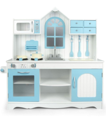 Houten speelgoed keuken incl accessoires blauw
