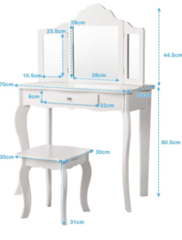 2 in 1 kaptafel / bureau wit hout