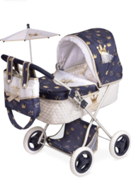 Spaanse poppenwagen navy  middel incl tas en parasol 2021-22