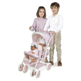 Tweeling Spaanse poppenwagen rose