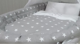 Xl wieg op wieltjes  Grey stars