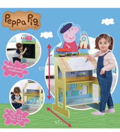 Peppa pig kastje schoolbord ezel hout