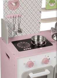 Houten speelgoed keuken roze macaron incl accessoires