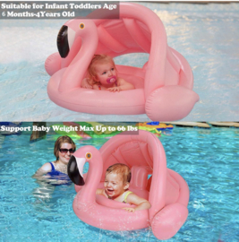 Babyfloat flamingo met dak 6 mnd -4 jaar