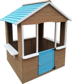 houten  speelhuis blauw