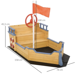 zandbak boot hout xl