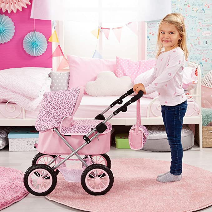 Poppenwagen roze panter verstelbaar incl tas | Poppen, poppenwagens en poppen accessoires |