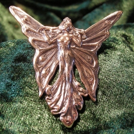 Art Nouveau broche brons