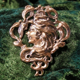 Art Nouveau broche brons