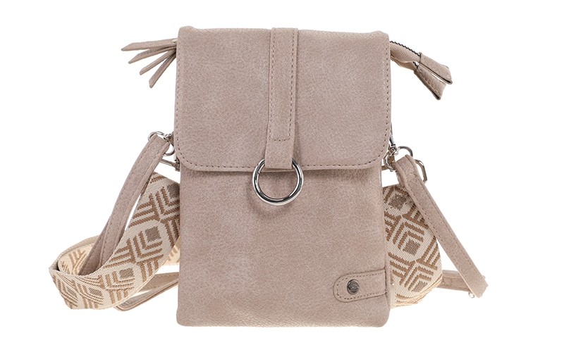 Light Taupe telefoon- en schoudertasje Hartford