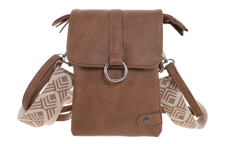 Camel telefoon- en schoudertasje Hartford