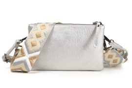 Silver Castel Schoudertasje/ Crossbody