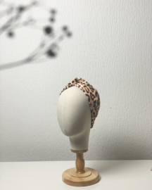 Hair bandeau ‘Leopard suède’