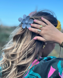 Hair clip flower ‘light blue’