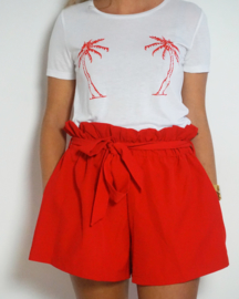 RUFFLE SHORT RED