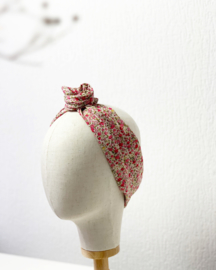 Hair bandeau ‘Linen printed rose’