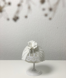 Mini-Turban ruffle ‘bamboo white’