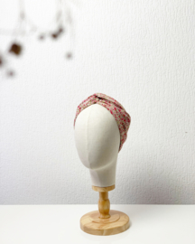 Hair bandeau ‘Linen printed rose’