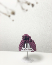 Mini-Turban ruffle ‘bamboo purple’