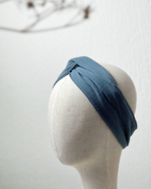 Hair bandeau ‘Grey-blue linen’