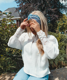 Hair bandeau ‘Light denim diamond’