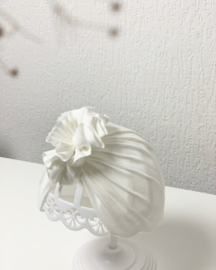 Mini-Turban ruffle ‘bamboo white’