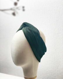 Hair bandeau ‘Darker olive rib’