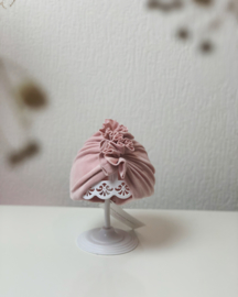 Mini-Turban ruffle ‘baby pink’