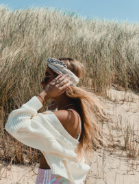 Hair bandeau ‘Beige linen Leo’