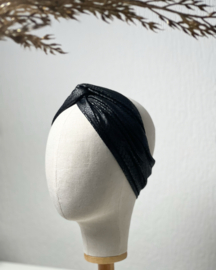 Hair bandeau ‘Black leather’