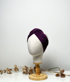 Hair bandeau ‘ Aubergine ribcord’